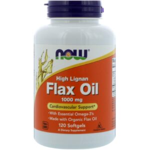 Ленено Масло (High Lignan Flax Seed Oil) 1000 мг 120 дражета | Now Foods