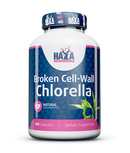 Broken Cell Wall Chlorella 500 мг 100 капсули | Haya Labs
