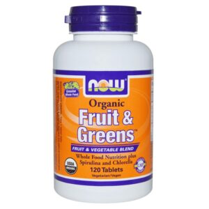 Fruit & Greens Organic 1000 мг 120 таблетки | Now Foods