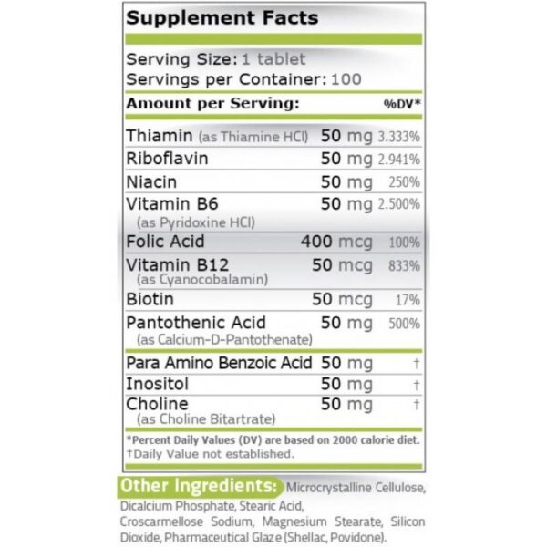 vitamin-b-50-pure-nutrition-supplement-facts