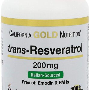 Ресвератрол 200 мг 60 капсули | California Gold Nutrition