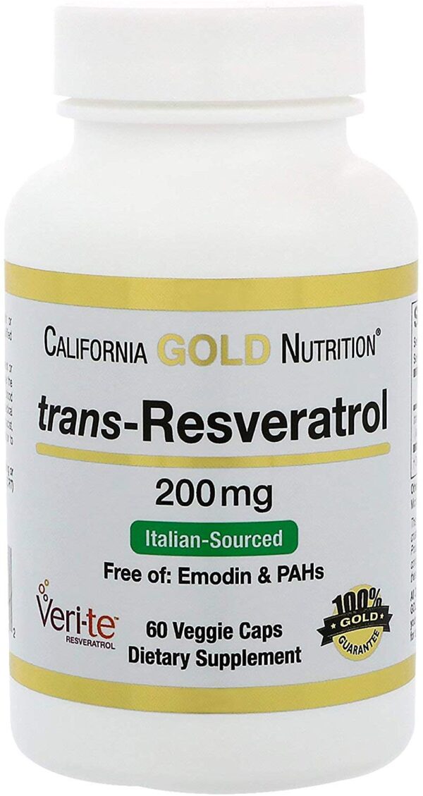 Ресвератрол 200 мг 60 капсули | California Gold Nutrition