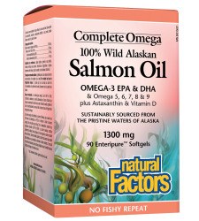 Дива сьомга масло (от Аляска) 1300 мг 90 гел-капсули Natural Factors