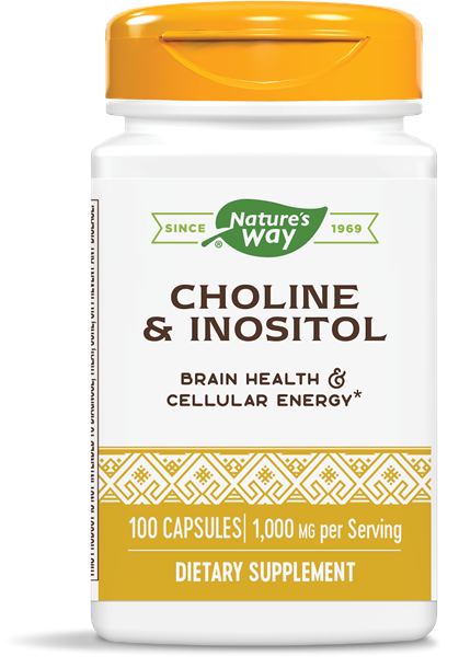 Choline and Inositol 500 мг 100 капсули | Nature's Way
