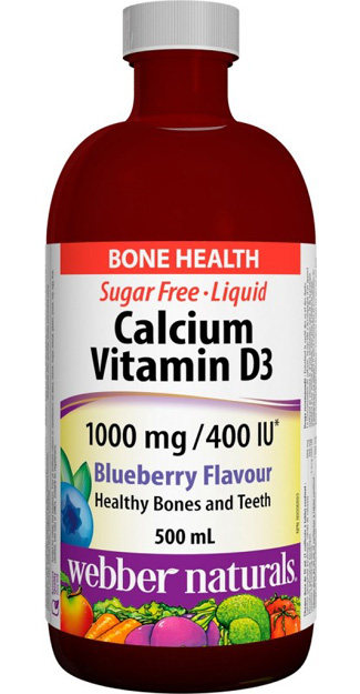 Течен Калций 1000 mg + Витамин D3 400 IU 500 мл | Webber Naturals
