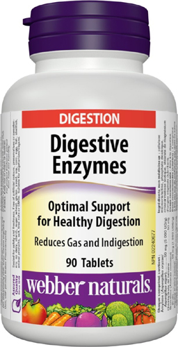 Digestive Enzymes (Храносмилателни ензими) 182 мг 90 таблетки | Webber Naturals