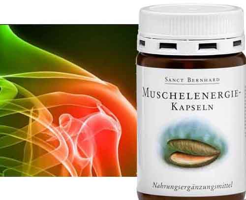 Mussel Energy 120 Capsules от Sanct Bernhard на супер цена силно повлиява на износените и натоварени стави, с благоприятното си действие