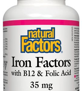 Iron Factors® с Витамин В12 и Фолиева киселина 35 мг 90 таблетки | Natural Factors