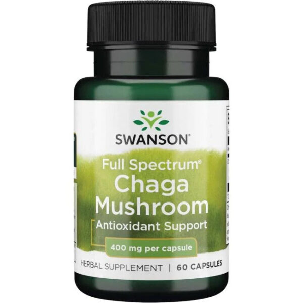 Full Spectrum Chaga Mushroom 400 мг 60 капсули | Swanson