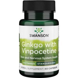 Ginkgo with Vinpocetine 60 капсули | Swanson