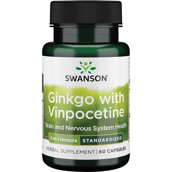 Ginkgo with Vinpocetine 60 капсули | Swanson
