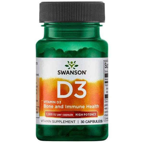 High-Performance Vitamin D-3 1000 IU 30 Капсули | Swanson