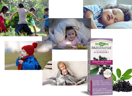 Sambucus Kids NightTime Сироп 120 мл на супер цена от Nature's Way за силна имунна система и спокоен сън