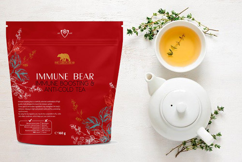 Immune Bear Immune Boosting & Anti-Cold Tea 160 гр на уникална цена от The Green Bear повишава имунитета, енергията и силата