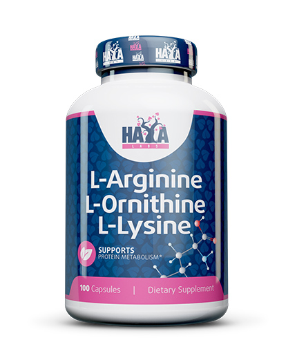 L-Arginine, L-Ornithine, L-Lysine 100 капсули | Haya Labs