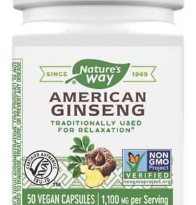 American Ginseng 550 мг 50 веган капсули | Nature's Way