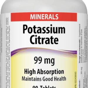 Potassium Citrate High Absorption 99 мг 90 таблетки | Webber Naturals