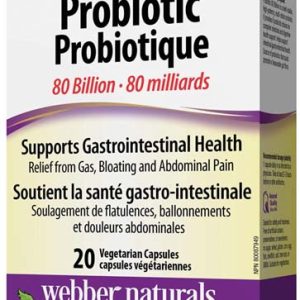 Probiotic 80 млрд. живи бактерии 20 веге капсули | Webber Naturals