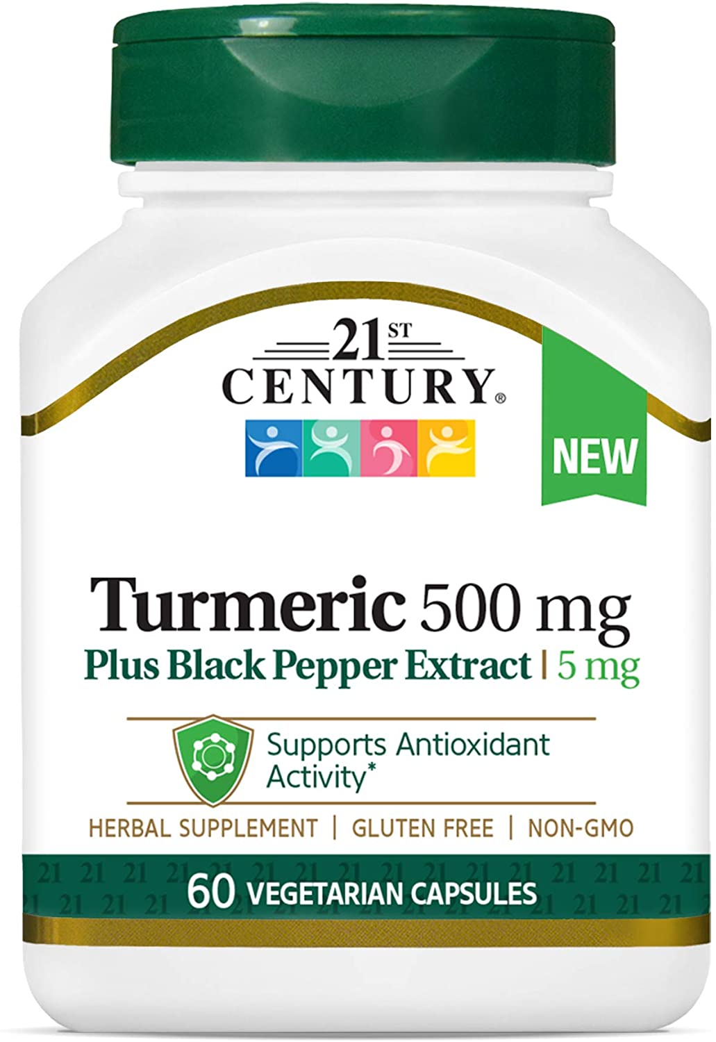 Turmeric 500 мг Plus Black Pepper Extract 5 мг 60 веге капсули | 21st Century