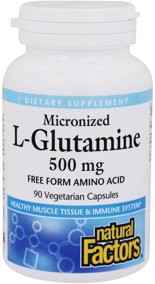 Micronized L-Glutamine 500 мг 90 веге капсули | Natural Factors