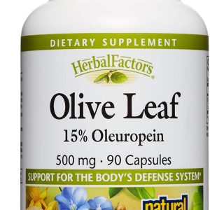 Olive Leaf (15% Oleuropein) 500 мг 90 капсули | Natural Factors