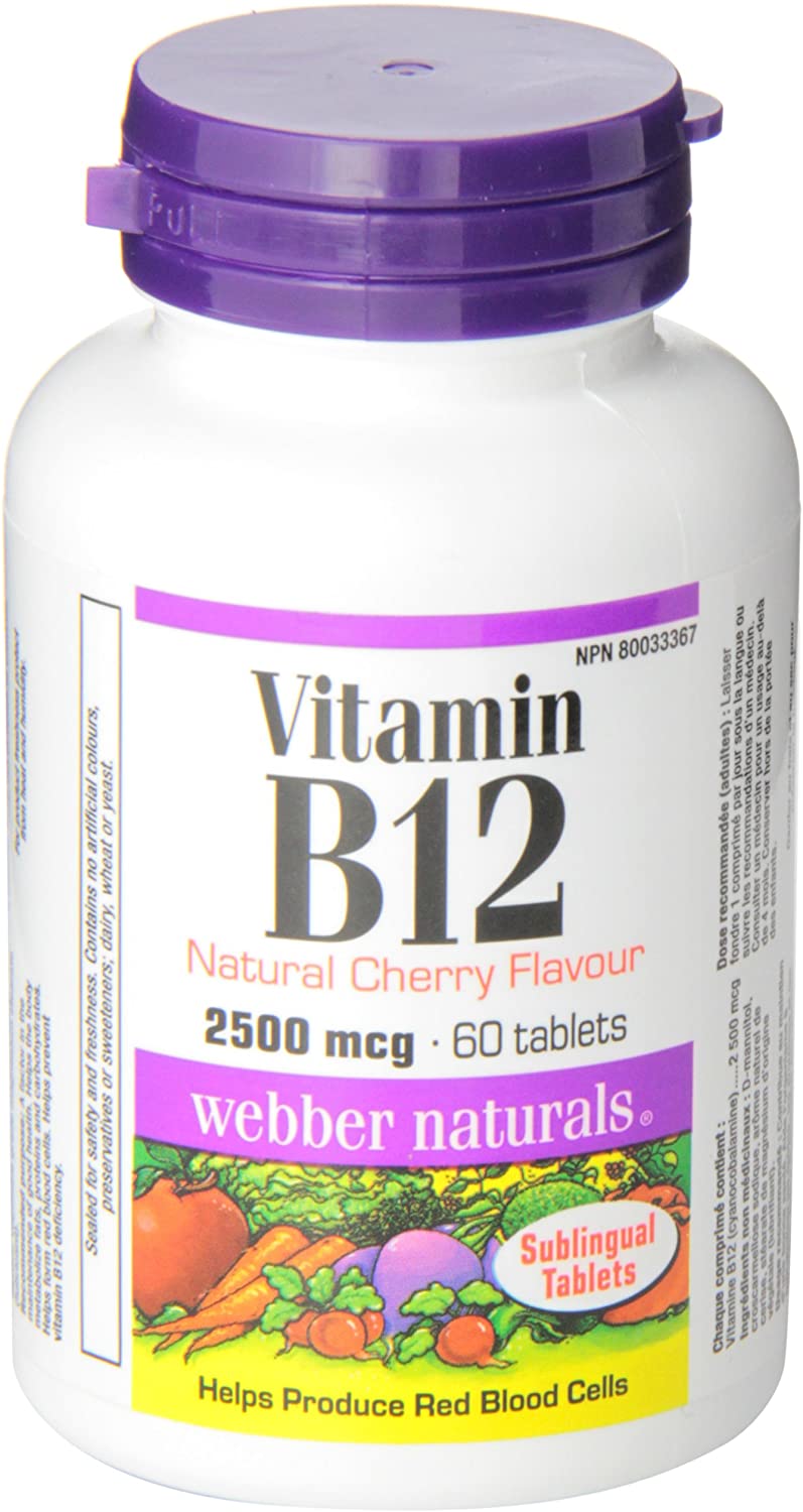 Vitamin B12 (Ciancobalamin) 2500 мкг 60 таблетки | Webber Naturals