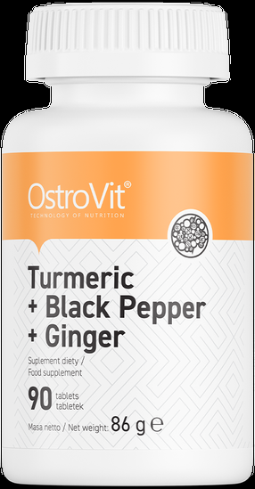 Turmeric + Black Pepper + Ginger 90 таблетки | OstroVit