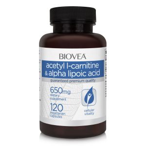 Acetyl L-Carnitine & Alpha Lipoic Acid 650 мг 120 веге капсули | Biovea