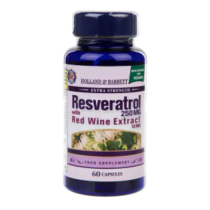 Resveratrol 250 мг with Red Wine Extract 10 мг 60 капсули | Holland & Barrett