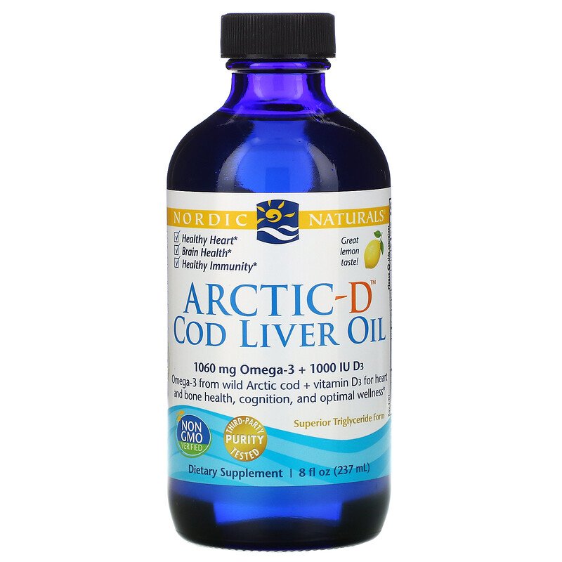 Arctic-D Cod Liver Oil Lemon Taste 237 мл | Nordic Naturals