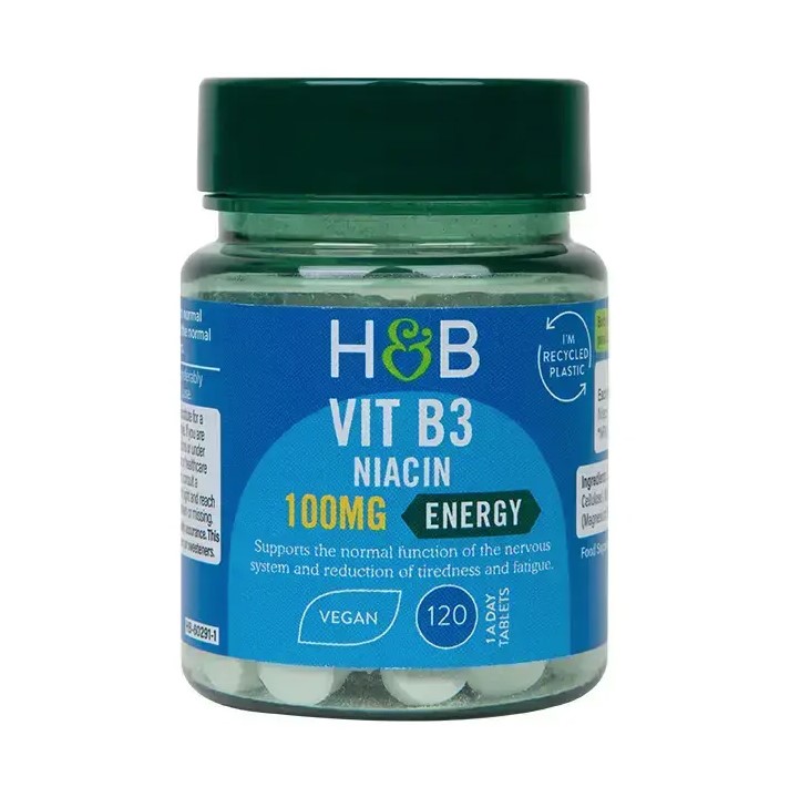 Niacin Vitamin B3 100 мг 120 таблетки | Holland & Barrett