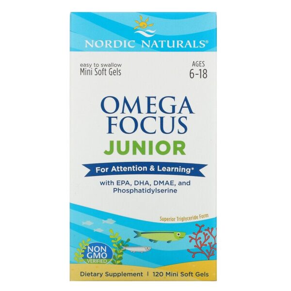 Omega Focus Junior 120 мини гел-капсули | Nordic Naturals