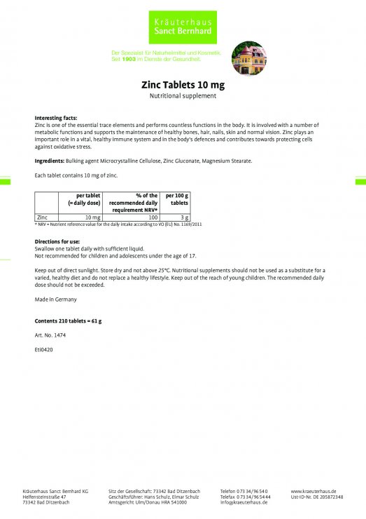zinc-cink-10mg-tabletki-sanct-bernhard-sastav-cena