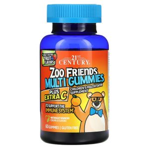Zoo Friends Multi Gummies Plus Extra C 60 гъмита | 21st Century