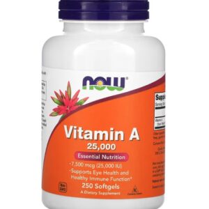 Vitamin A (25,000 IU) 250 гел-капсули | Now Foods