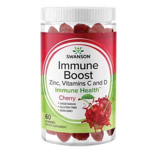 Immune Boost with Zinc, Vitamins C&D (Cherry) 60 дъвчащи таблетки | Swanson