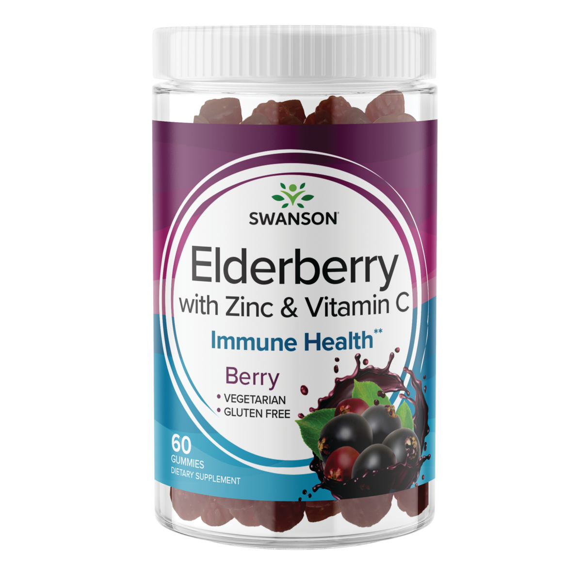 Elderberry Gummies with Zinc & Vitamin C 60 таблетки | Swanson