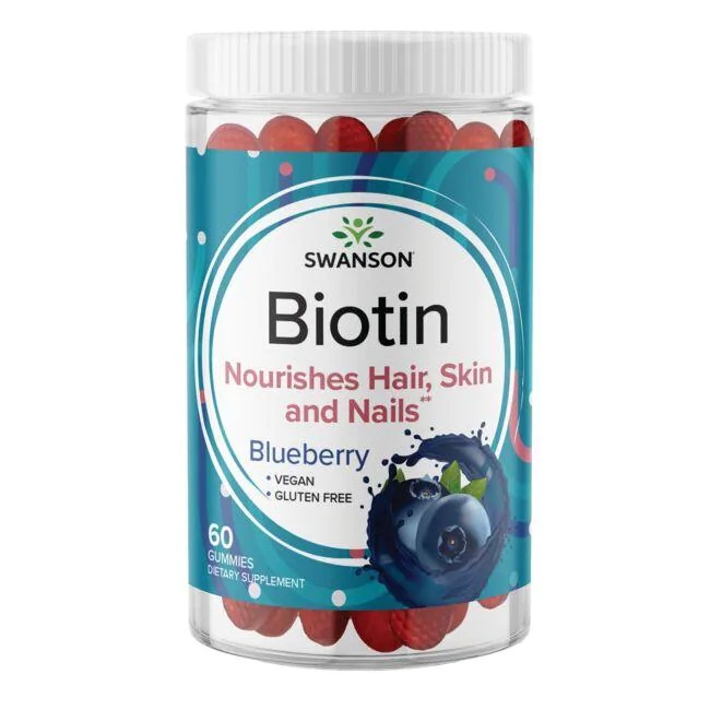 Biotin 60 дъвчащи таблетки с вкус на боровинки | Swanson