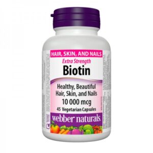 Extra Strength Biotin 10000 мкг 45 веге капсули | Webber Naturals