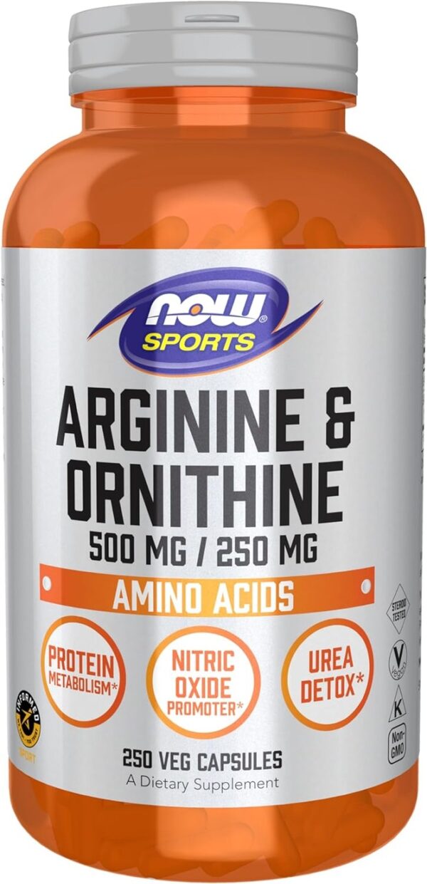 Arginine & Ornithine 500/250 мг 100 веге капсули | Now Foods