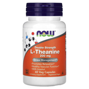 Double Strength L-Theanine 200 мг 60 веге капсули | Now Foods