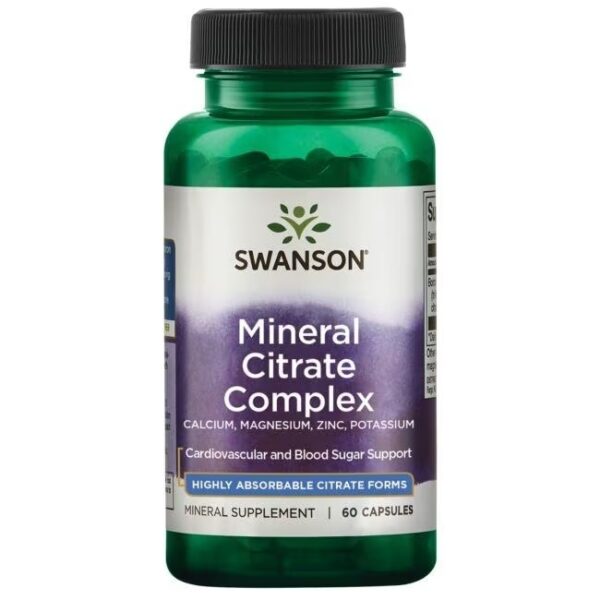 Mineral Citrate Complex - Calcium, Magnesium, Zinc, Potassium 60 капсули | Swanson