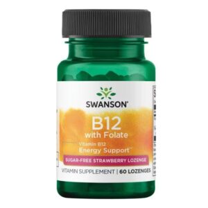 Vitamin B12 with Folate Sugar-Free Strawberry 60 таблетки | Swanson