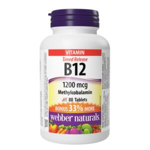 Vitamin B12 (Methylcobalamin) 1200 мкг 80 таблетки | Webber Naturals