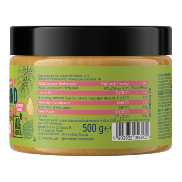 100p-almond-butter-smooth-gladko-bademovo-maslo-500g-ostrovit-sastav-cena
