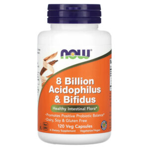 8 Billion Acidophilus & Bifidus 120 веге капсули | Now Foods
