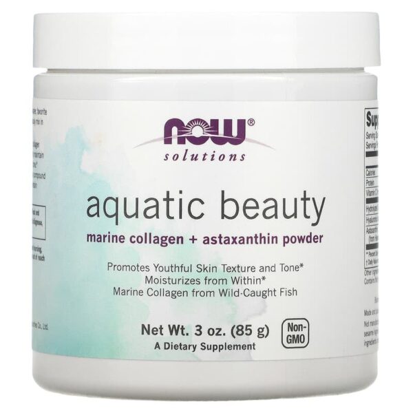 Aquatic Beauty Marine Collagen + Astaxanthin Powder 85 гр | Now Foods