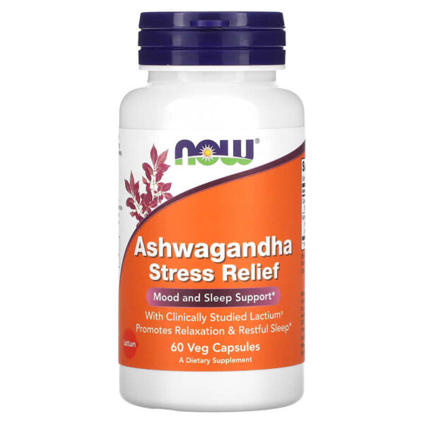 Ashwagandha Stress Relief 60 веге капсули | Now Foods