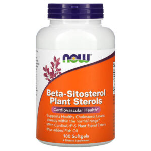 Beta-Sitosterol Plant 180 гел-капсули | Now Foods