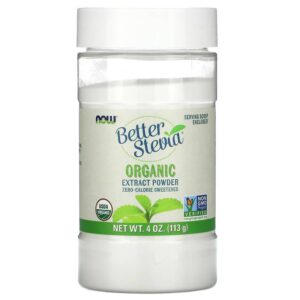 Better Stevia Organic Extract Powder 113 гр | Now Foods